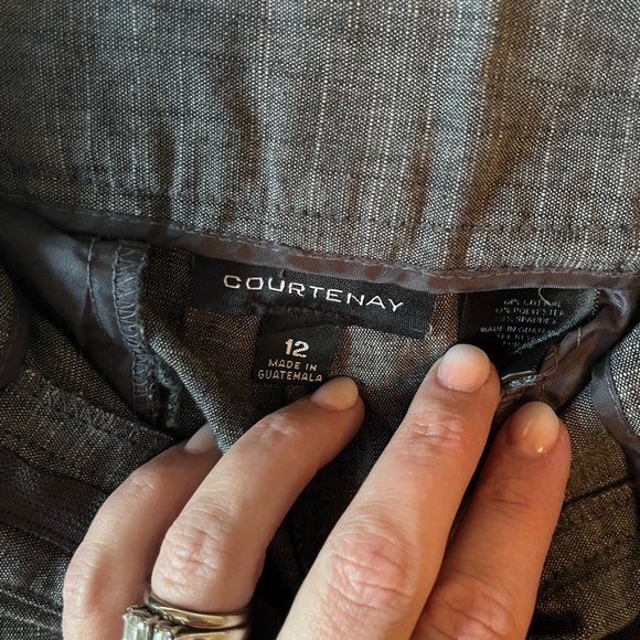 Brown wide leg crop dress pants, size 12, missing 2 out of 3 buttons (see photo) - Picture 3 of 3